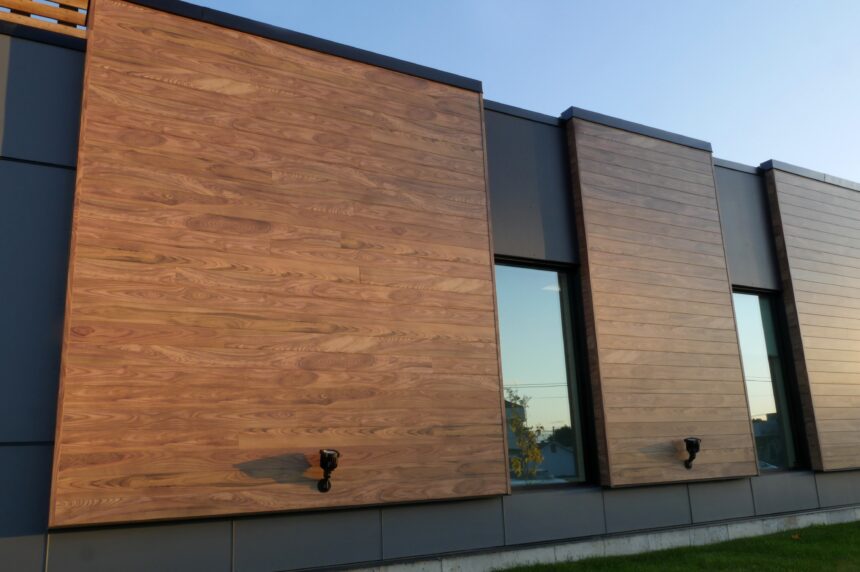vue-proche-batiment-clinique-dentaire-revetement-aluminium-texture-bois